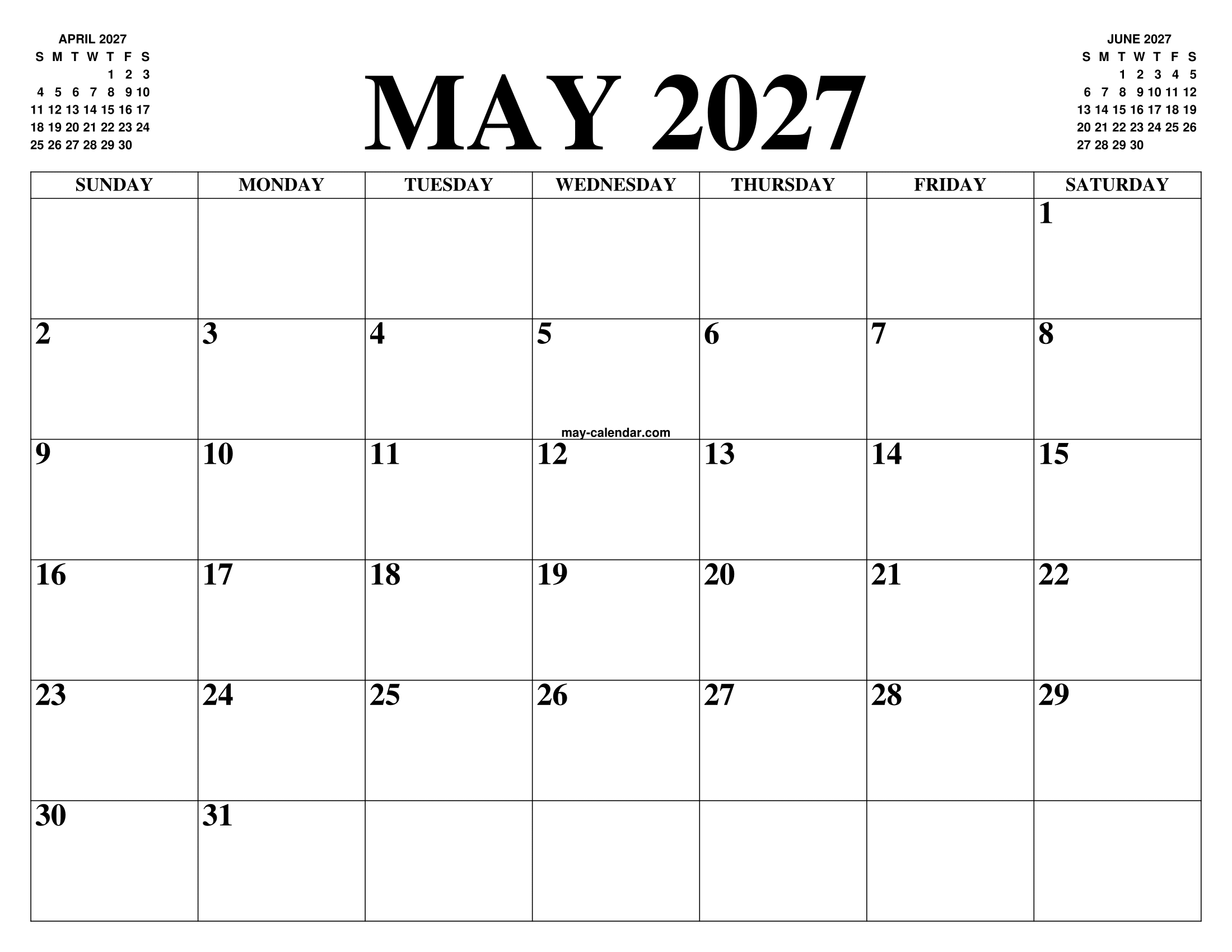 MAY 2027 CALENDAR OF THE MONTH: FREE PRINTABLE MAY CALENDAR OF THE YEAR - AGENDA MAY 2027 CALENDAR OF THE MONTH: FREE PRINTABLE MAY CALENDAR OF THE YEAR - AGENDA